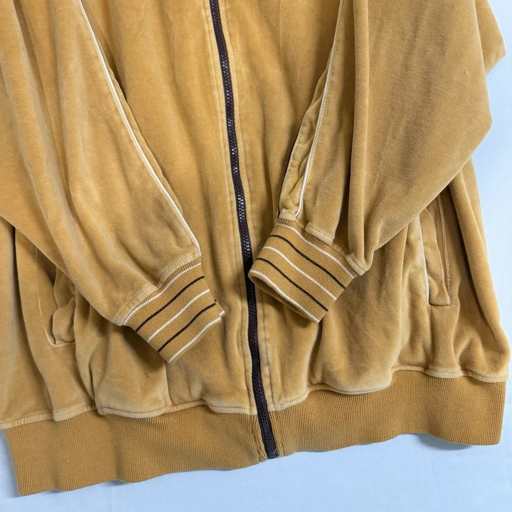 Vintage‎ Koman Size-3XL Men Velour Jacket B Mustard Yellow Gold